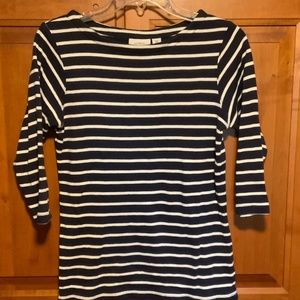 L.L. Bean vintage three-quarter sleeve boat neck French terry top